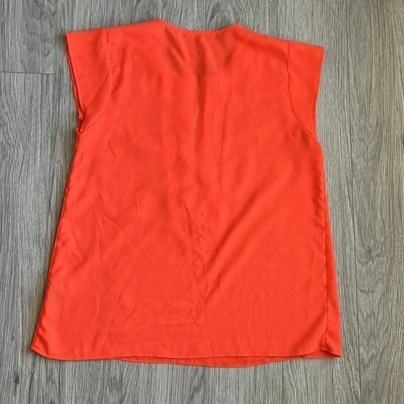 SHEIN Orange and Gold Boho Vneck Top Size M - Picture 8 of 10